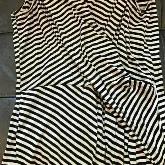 Calvin Klein V-neck Wrap Dress Black White/Black - Picture 4 of 8